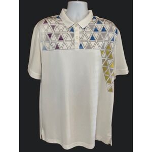 Callaway Shirt Men's XL White Triangle Opti-Dri Short Sleeve Polo Golf